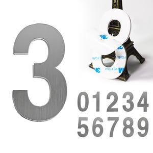 Moderne Hausnummern, Hausnummer aus Edelstahl, selbstklebende Zahlen Adressschild, Buchstaben Briefkasten Nummer, digitale Metallanhänger, Briefkasten