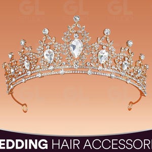 Prinses tiara, prinsessenkroon, prinses hoofdband, bruiloft kroon, bruiloft tiara, bruidskroon, bruids tiara, strass tiara, bruids hoofdband
