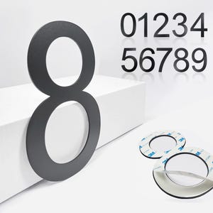6-Zoll-moderne Hausnummern, Edelstahl-Hausnummer, selbstklebendes Zahlen-Adressschild, Briefe Briefkastennummer, digitaler Metallanhänger