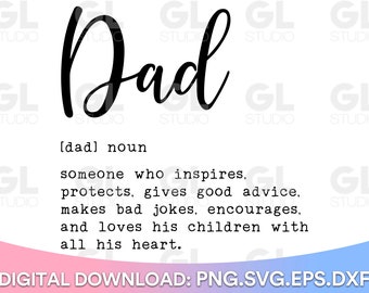 Dad Definition SVG, Dad svg, Fathers Day SVG, Dad Life svg, dxf, Daddy svg, Funny Dad svg, Father's Day svg, Dad Saying svg, Dad Quotes svg