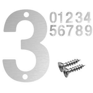 Edelstahl Hausnummer, Hausnummern, 75 mm Silber Zahlen Adressschild, Buchstaben Briefkasten Nummer, Digital Metal Tag, Briefkasten Nummern