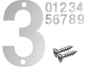 Stainless Steel House Number, House Numbers, 75 mm Silver Numbers Address Sign, Letters Mailbox Number, Digital Metal Tag, Mailbox Numbers