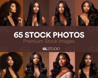 65 stock photos, Hair Stock Photos, Wig Model, Stock Photos, Makeup Stock Photos, Hair Extensions, Black, Beauty Stock Photos, AI Model