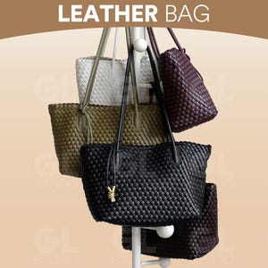 Soft Handmade Handbag, Woven Leather Bag, Leather Tote for Women, Shoulder HOBO Purse, Large Crossbody Bag, Modern Leather Tote, Leather Bag