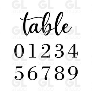 Table Number svg, Table Numbers svg, Wedding Table Numbers svg, Numbers svg for signs, svg Files for Cricut, Vinyl Cut Files, svg, dxf