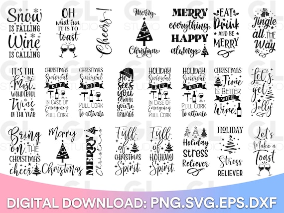 Christmas Wine Bag Bundle, Wine SVG Bundle, Christmas Wine SVG Bundle, Christmas Wine svg, dxf, png, Wine Bag Bundle svg, Wine quotes svg