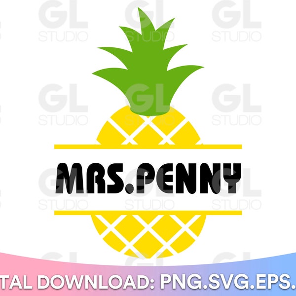 Pineapple SVG, Name Frame SVG, Fruit SVG, Pineapple name frame, Cricut, Silhouette, Glowforge, frame svg, name frame, Pineapple frame svg