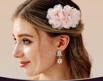 Peineta de boda, horquilla de novia, pieza de flor para el cabello, pieza de perla para el cabello, horquilla de boda con flores, peineta de cristal, peineta de diamantes de imitación