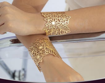 Gold Bangles, Wide Bangles, Wide Gold Bracelet, Chunky Bracelet, Cuff Bracelets, Bracelet Set,Wide Bracelet,Gold Bracelet, Openwork Bracelet