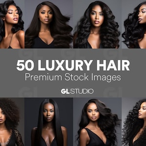 50 高級ヘア、ヘアストック写真、ウィッグモデル、ストック写真、メイクアップストック写真、多様な女性モデル、黒人、美容ストック写真、AI モデル