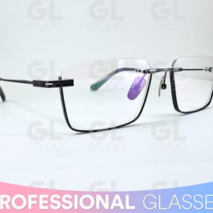 Titanium Alloy Eyeglasses, Titanium alloy Glasses, Half frame glasses, Lightweight Glasses, Half Rim Glasses, Square,Vintage Elegant glasses