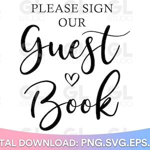 Teken alstublieft ons gastenboek svg, gastenboek svg, bruiloft svg, rustieke bruiloft teken svg, bruiloft teken svg, kaarten en geschenken svg, rustieke bruiloft
