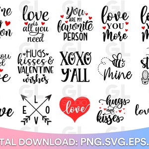 Valentine Bundle, Valentine&#39;s Day Bundle, Valentine svg, dxf and png, Love Quote svg, Valentine Quote svg Bundle, Love svg, Love Bundle svg
