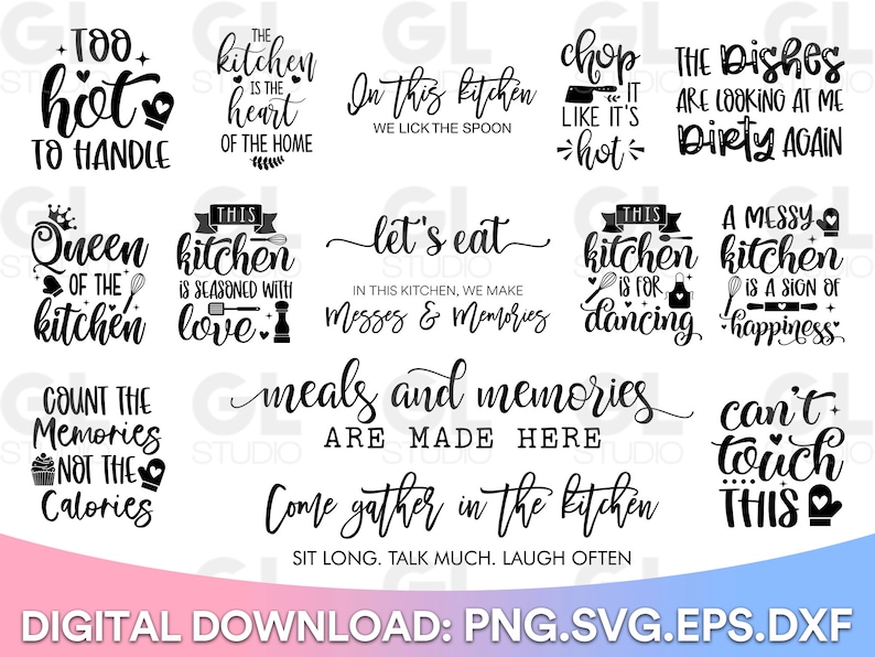 Kitchen Bundle, Kitchen SVG Bundle, Kitchen Svg, Sign Making Bundle ...
