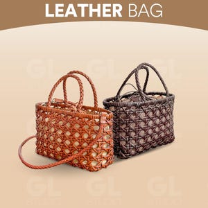 Woven Leather Shoulder Bag for Women, Small Genuine Leather Tote, Handmade Braided Purse, Soft Everyday Handbag, Handwoven Leather Bag