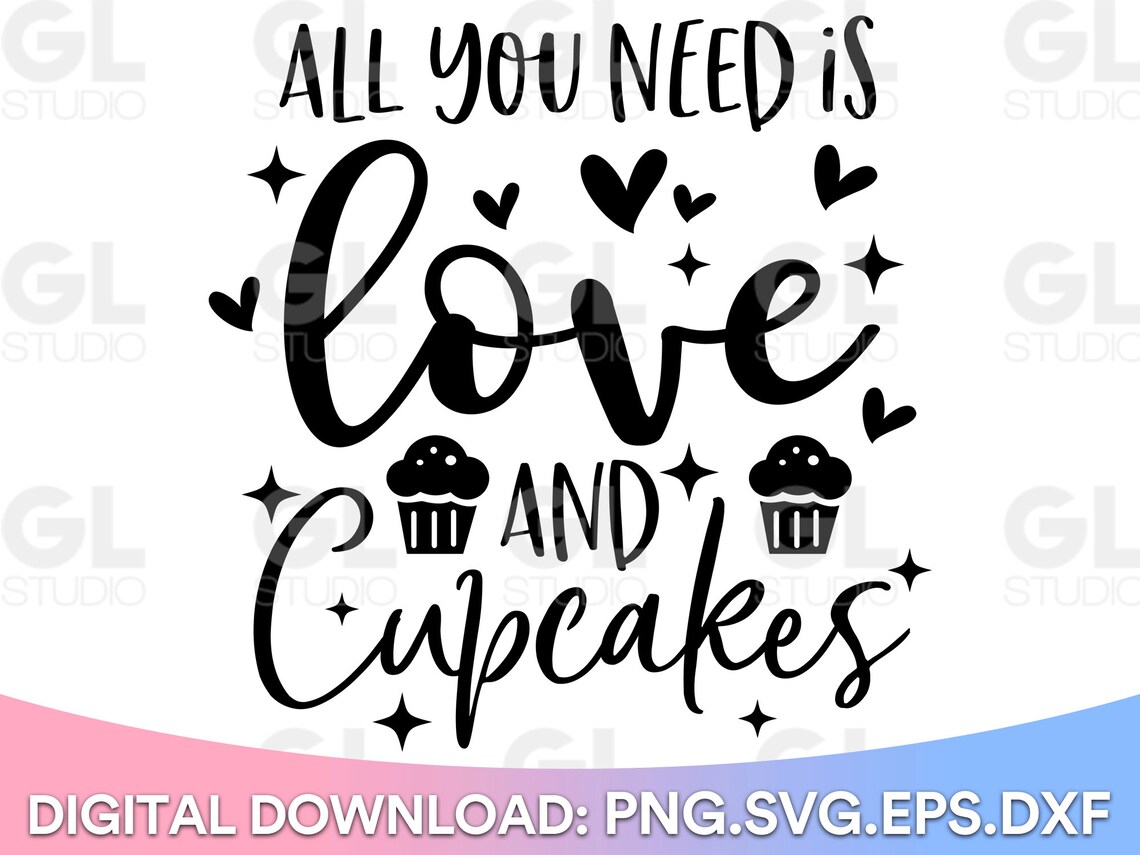All You Need is Love and Cupcakes SVG Valentine Pot Holder Etsy