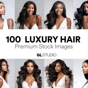 100 高級ヘア、ヘアストック写真、ウィッグモデル、ストック写真、メイクアップストック写真、多様な女性モデル、黒人、美容ストック写真、AI モデル
