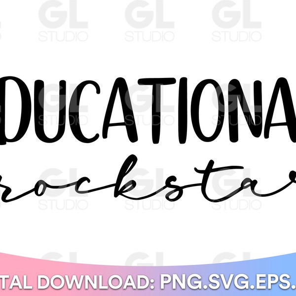 Educational Rockstar svg, Teacher svg, teacher appreciation SVG, teacher life SVG, teacher Quote svg, School svg, Teach Love Inspire svg