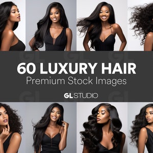 60 Luxury Hair, Hair Stock Photos, Wig Model, Stock Photos, Makeup Stock Photos, Hair Extensions, Black, Beauty Stock Photos, AI Model