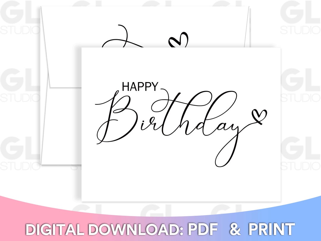 Happy Birthday Printable Card, Envelope Template, Birthday Card ...