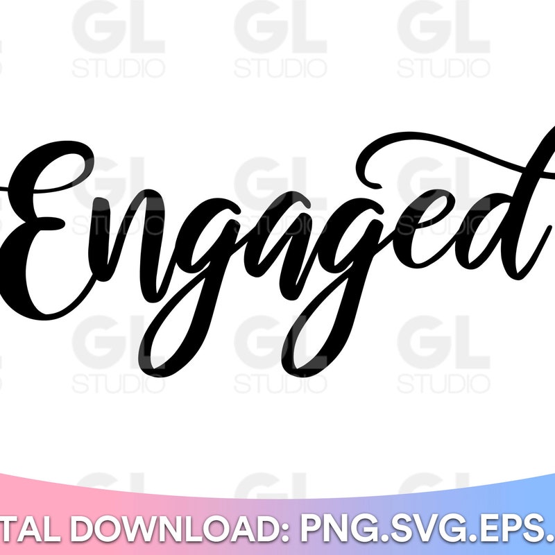 Engaged Text Script Just Engaged Font - Etsy