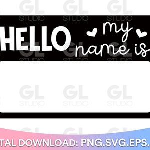 Hello My Name Is SVG, hello I'm new here svg, dxf, png, Newborn SVG, baby svg, Name Tag svg, baby shower svg, hello svg, Newborn Quote svg