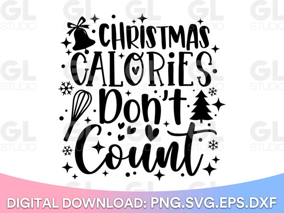 Christmas Calories Don’t Count SVG Christmas Pot Holder | Etsy
