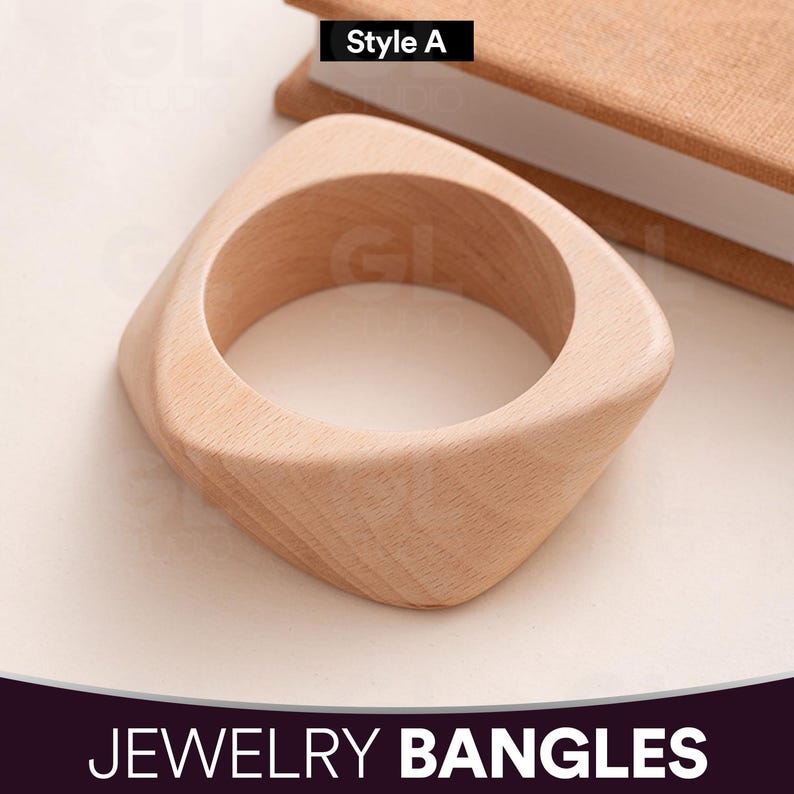Wooden Bangle Set, Wooden Bangle, Wide Bracelet, Wooden Bracelet ...