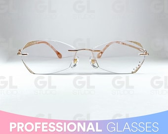 High-end frameloze leesbril, vrouwenleesbril, leesbrilmonturen, vierkante montuurbril, lichtgewicht bril, leesbril, leesbril