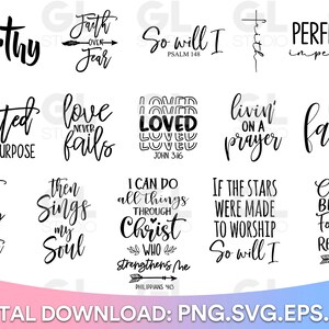 Christian Bundle, Bible Verse Bundle, Bible Verse svg, dxf, png, Religious SVG, Christian svg, Scripture svg, Faith svg, Inspirational SVG
