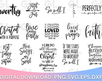 Christian Bundle, Bible Verse Bundle, Bible Verse svg, dxf, png, Religious SVG, Christian svg, Scripture svg, Faith svg, Inspirational SVG