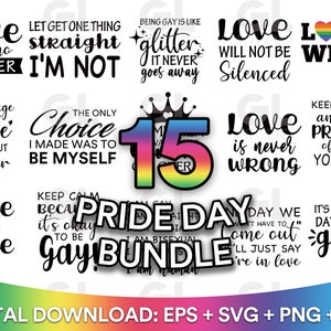 Gay Pride SVG Bundle, LGBT SVG Bundle, Gay svg, Pride svg, Rainbow svg, Gay Pride Shirt svg, Gay Festival Outfit svg, Cut Files for Cricut