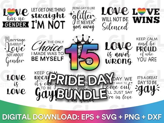 Gay Pride SVG Bundle, LGBT SVG Bundle, Gay svg, Pride svg, Rainbow svg, Gay Pride Shirt svg, Gay Festival Outfit svg, Cut Files for Cricut