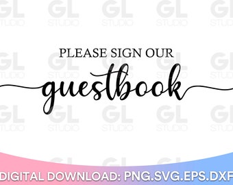 ゲストブックにサインしてください svg、ゲストブック svg、結婚式 svg、素朴な結婚式のサイン svg、サイン用の svg、Cricut 用の svg ファイル、カット ファイル、circut