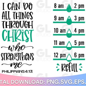 Water Tracker SVG, Bouteille d’eau svg, dxf, Water tracker SVG, Motivational Water Tracker svg, Christian svg, Inspirational svg, Drink up svg
