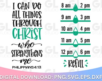 Water Tracker SVG, Waterfles svg, dxf, Water tracker SVG, Motiverende Water Tracker svg, Christian svg, Inspirerende svg, Drink up svg