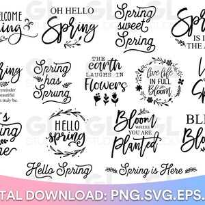 Spring Bundle, Spring svg, Welcome Spring svg, dxf, png, Spring svg bundle, Hello spring svg, Easter svg, Spring quote svg, Spring Sign svg