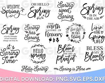 Spring Bundle, Spring svg, Welcome Spring svg, dxf, png, Spring svg bundle, Hello spring svg, Easter svg, Spring quote svg, Spring Sign svg