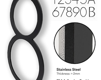 5 inch Modern House Numbers, Stainless Steel House Number, Self adhesive Numbers Address Sign, Letters Mailbox Number, Digital Metal Tag