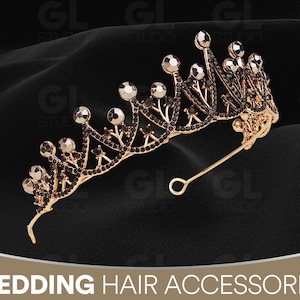 Rhinestone Wedding Crown, Rhinestone Wedding Tiara, Wedding Headpiece, Bridal Tiara, Wedding Headband, Gold Bridal Tiara, Sweet 16 Crown