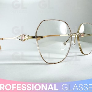 Vintage Reading Glasses, Glitter Rimless Glasses, Eyeglasses, Vintage Glasses, Frameless Design Glasses, Rimless Eyeglasses, Glitter Glasses