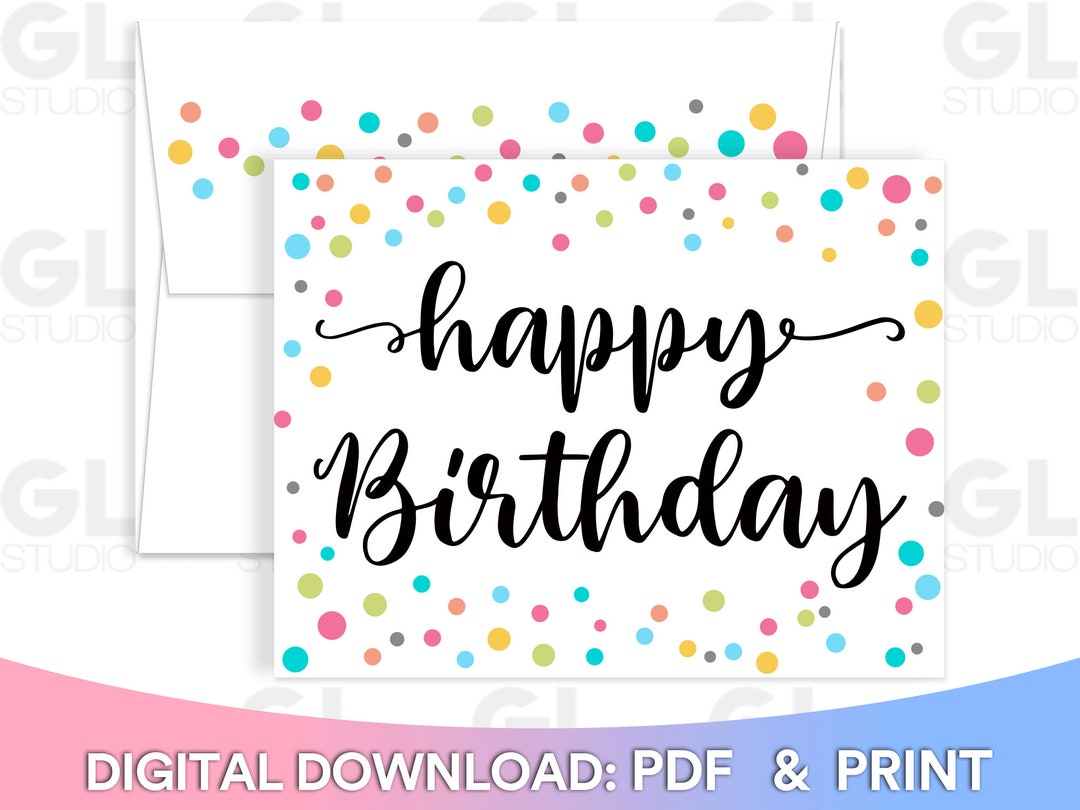 Happy Birthday Printable Card, Envelope Template, Birthday Card ...