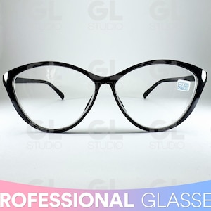 Cat Eye Glasses, Cat Eye Reading Glasses, Oval Vintage Eyeglasses, Retro Large Frame Glasses, Lightweight Glasses, Myopia Glasses, Cat Eye