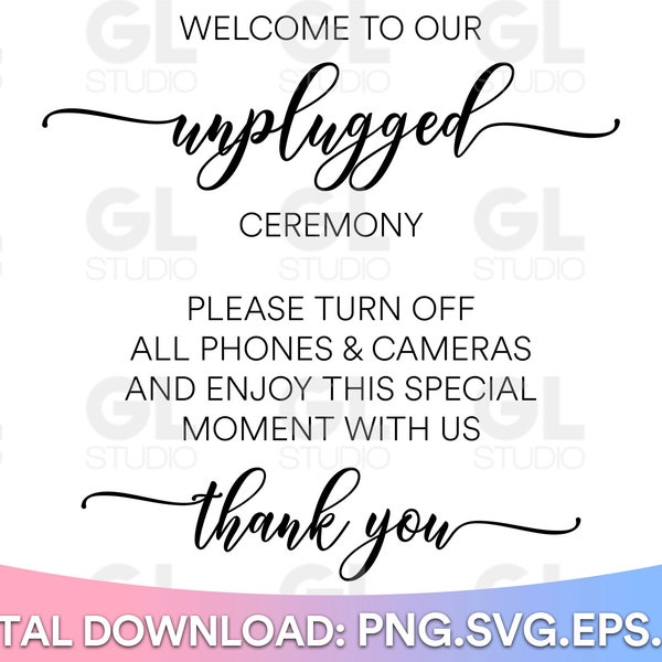 Welcome To Our Unplugged Ceremony svg, Wedding Sign svg, Wedding SVG, Welcome To Our Wedding svg, dxf, png, Rustic Wedding, welcome svg