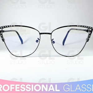 Vintage Cat Eye Reading Eyewear, Crystal Accents Frame Reading Glasses, Vintage Cat Eye Reading Glasses, Oversized Cat Eye Glasses, Eyewear