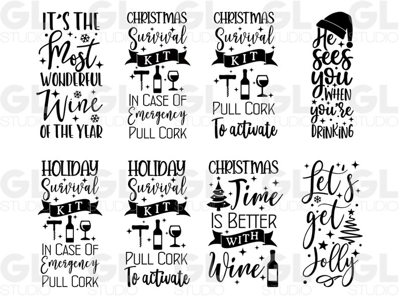 Christmas Wine Bag Bundle, Wine SVG Bundle, Christmas Wine SVG Bundle, Christmas Wine svg, dxf, png, Wine Bag Bundle svg, Wine quotes svg