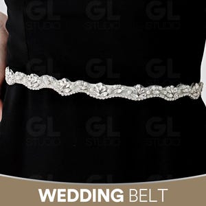 Thin Wedding Belt, Beaded Part Bridal Sash Belt, Pearl Wedding Sash Belt, Simplicity Belt, Bridesmaid Belt, Crystal Belt, Tie on Belt