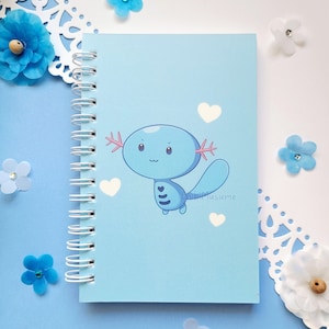 Cute Axolotl Reusable Sticker Book I 50 Pages I Double-sided (100 usable pages) I A6 I 4 x 6 I Sticker Collection I Sticker Storage I Album