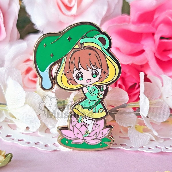 Frog Sakura Costume Enamel Pin I Kawaii Cute Chibi Magical Girls I Anime Lapel Pin I Gift for Her