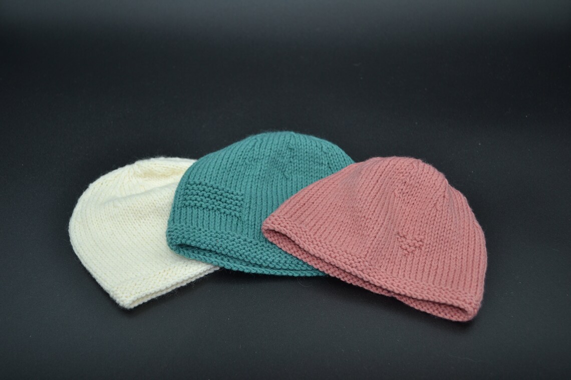 Small beanies born at 1 month in wool Etsy
